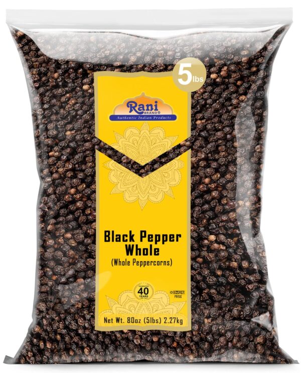 BLACK PEPPER CORN WHOLE 5LB SNS