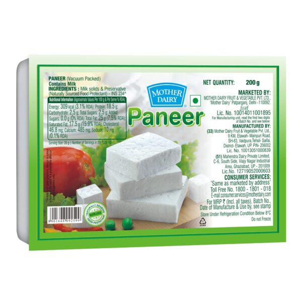 mother dairy paneer 6*1.8kg